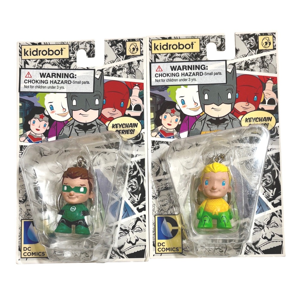 GREEN LANTERN & AQUAMAN DC Comics DC Universe Kidrobot 1.5" Vinyl Keychains